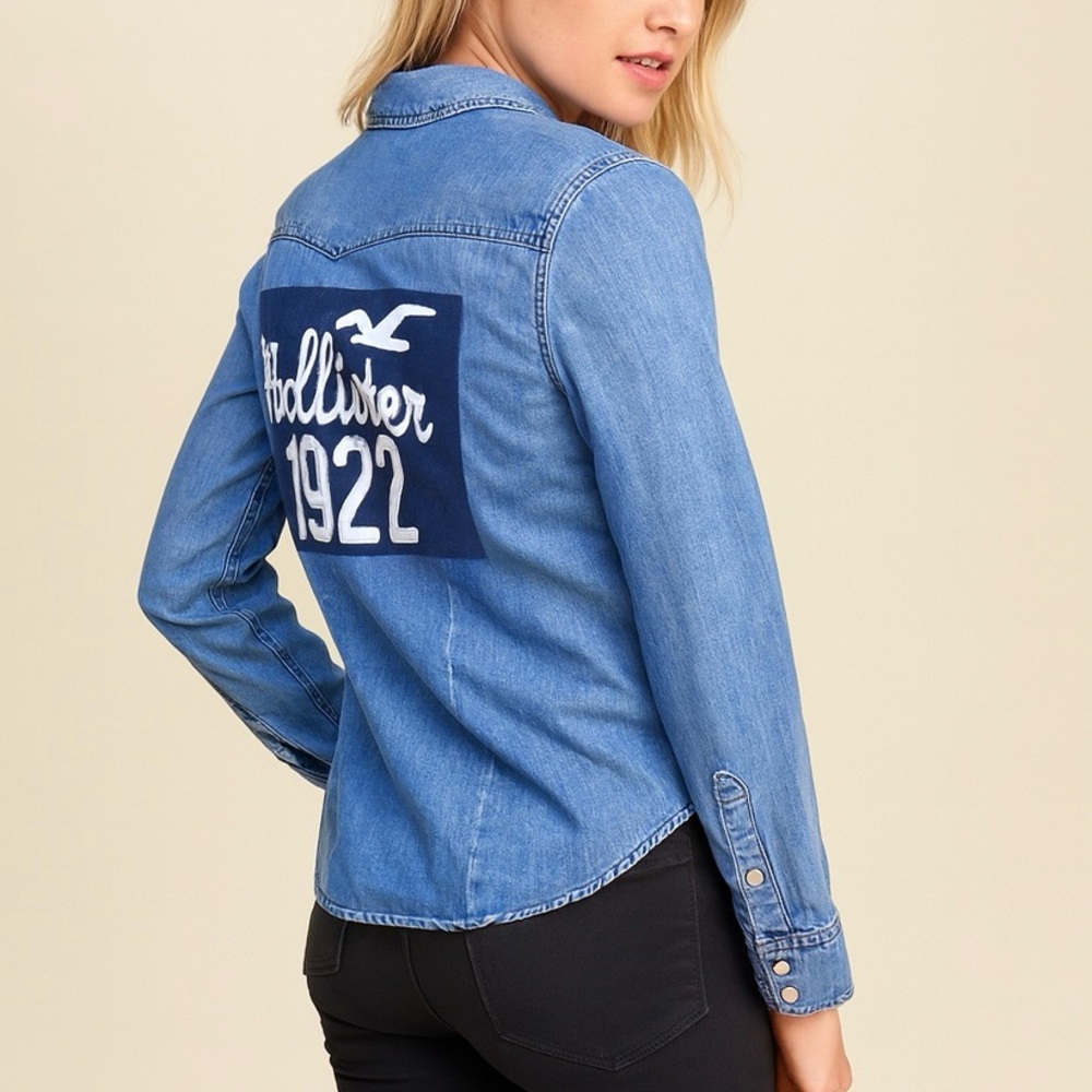 Dulcis Home Upcycled Gap Denim Snap Button Shirt Women’s Small One of a Kind